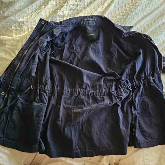 Forever21 "I'm Not Sorry" Utility Jacket - Navy - Sz L - Picture 3 of 13